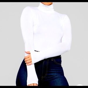 Off White long sleeve turtleneck top